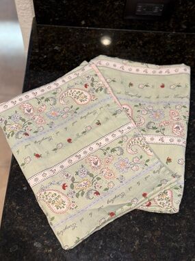 2pcs Standard Shams quilted paisley Set Pillowcase, Sage Green Cotton